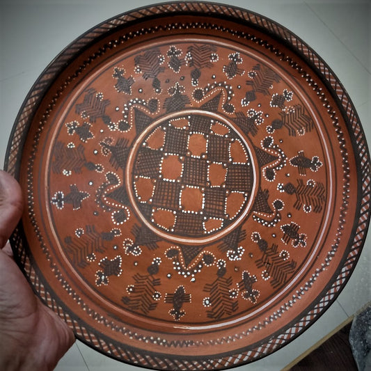 Kutch Painted Pottery Unglazed Platter