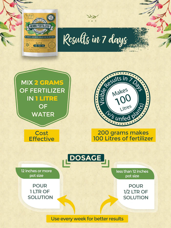 Liquid Organic Fertilizer for Herbs - NPK (10-10-10)