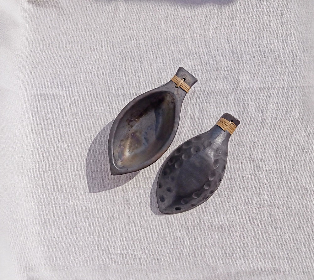 Longpi Black Pottery 'Matsya' Serving Bowls (Set of 2)