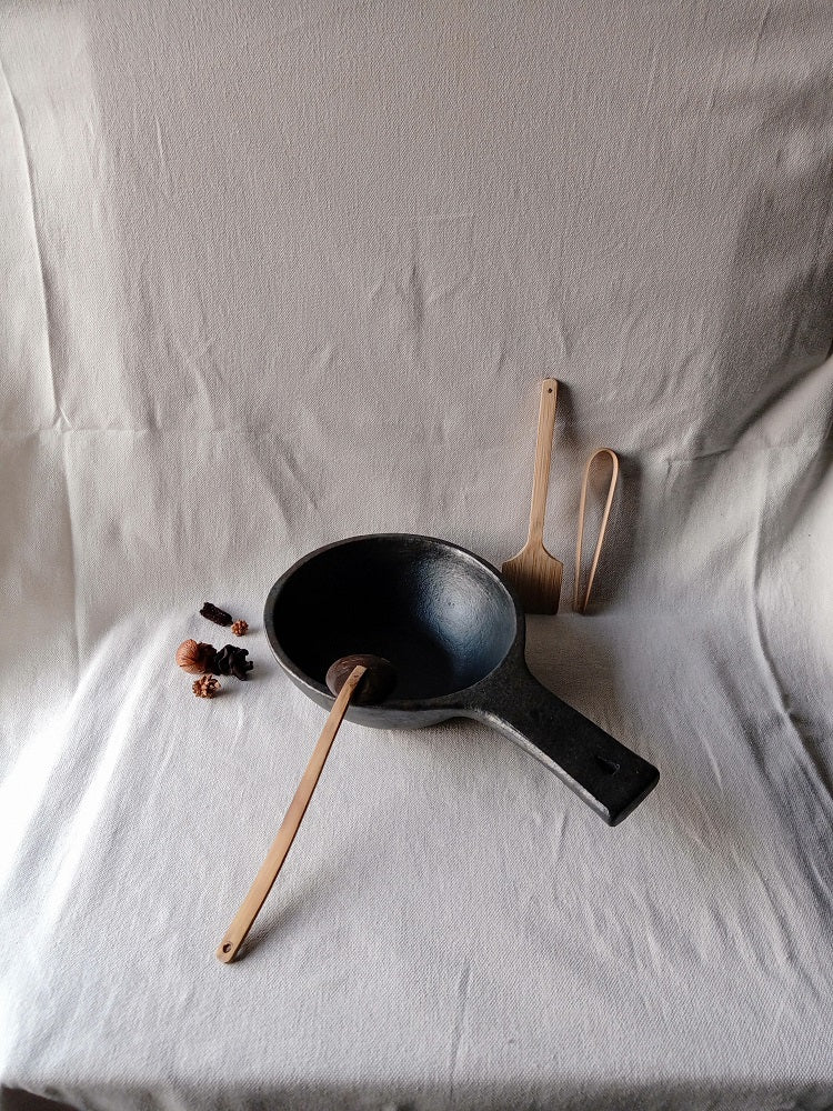 Longpi Black Pottery Deep Frying Pan