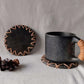Longpi Black Pottery Coaster Round