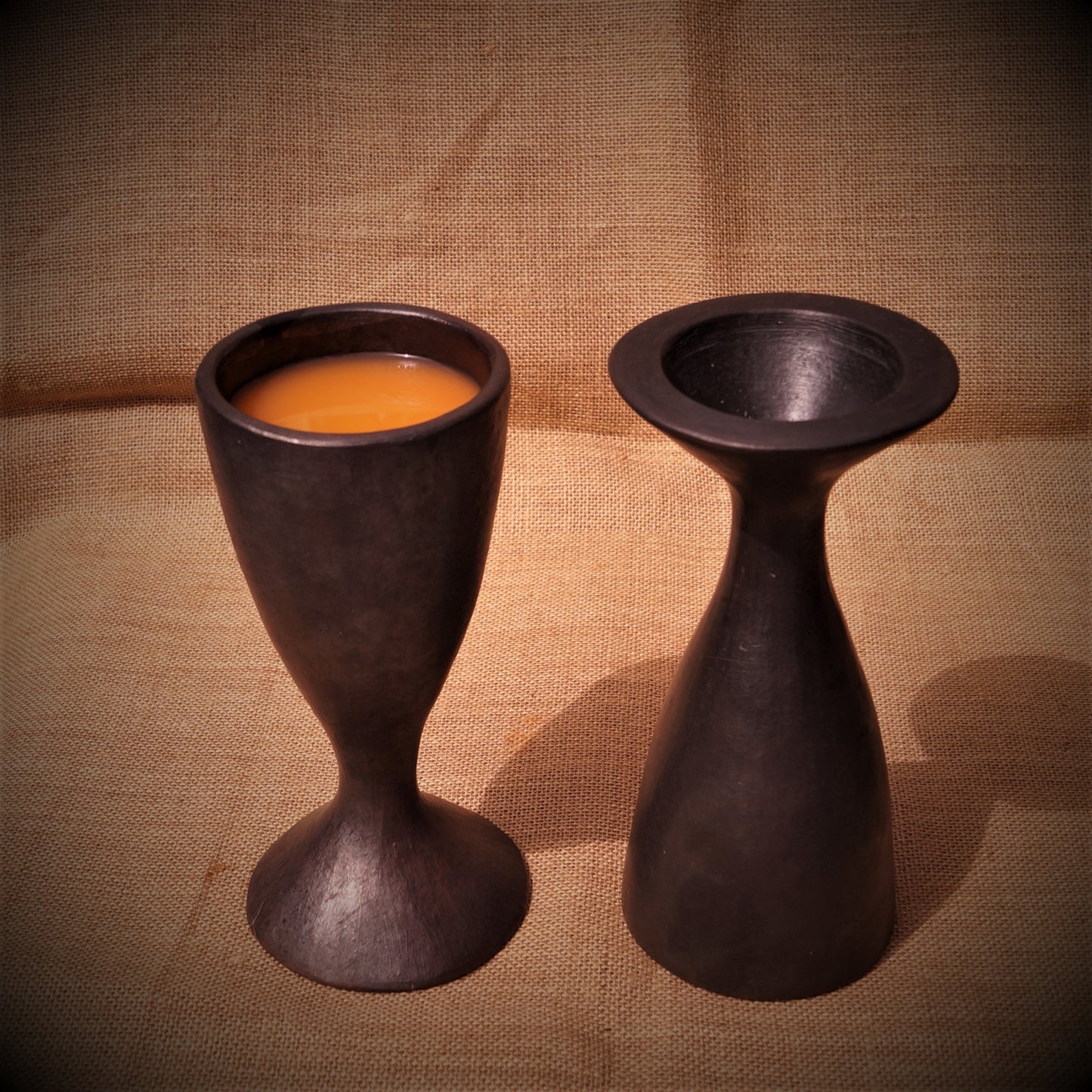 'Flute' Longpi Black Pottery Wine Glass
