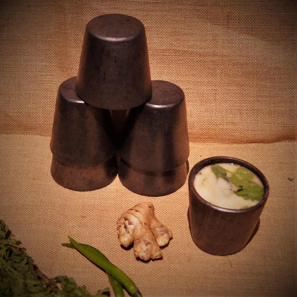 Longpi Black Pottery Tumblers Trapezium Small (Set of 2)