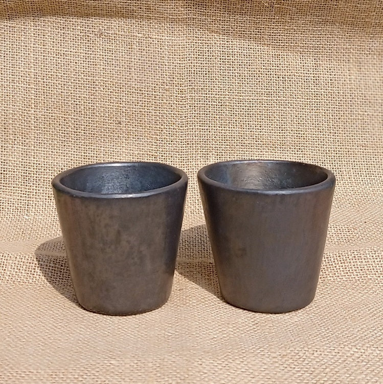 Longpi Black Pottery Tumblers Trapezium Small (Set of 2)