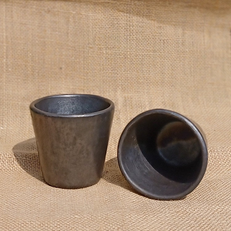 Longpi Black Pottery Tumblers Trapezium Small (Set of 2)