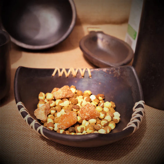 Longpi Black Pottery Trikon Serving Bowls (Set of 2)