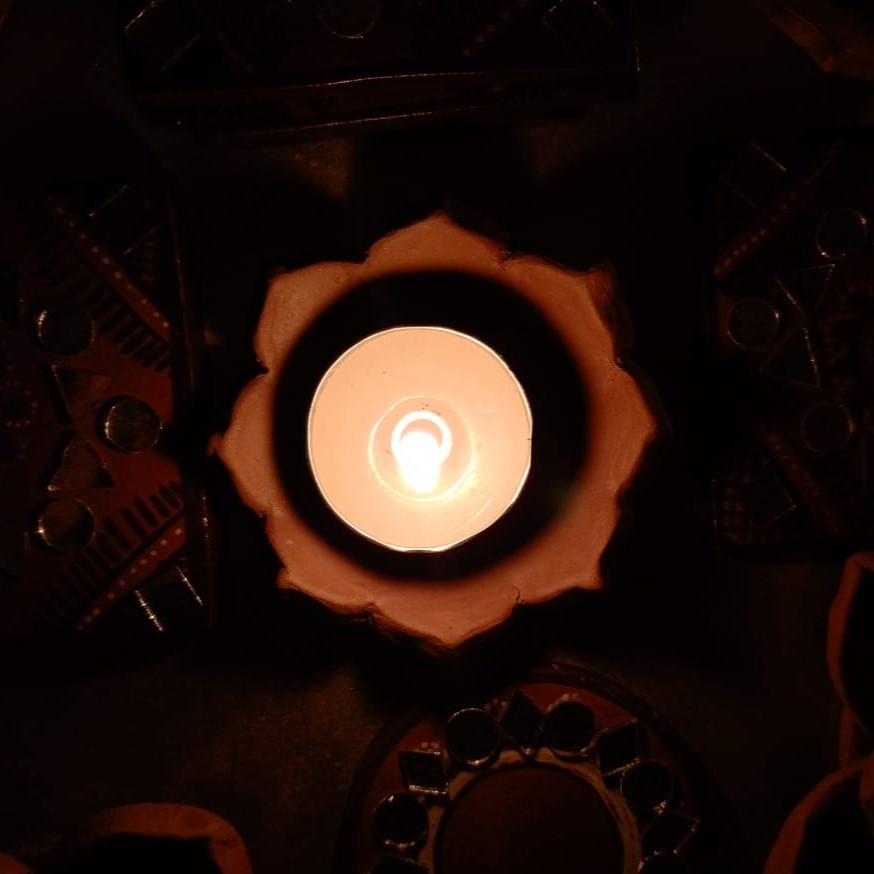 3-D Lotus Diya/Tealight Holder