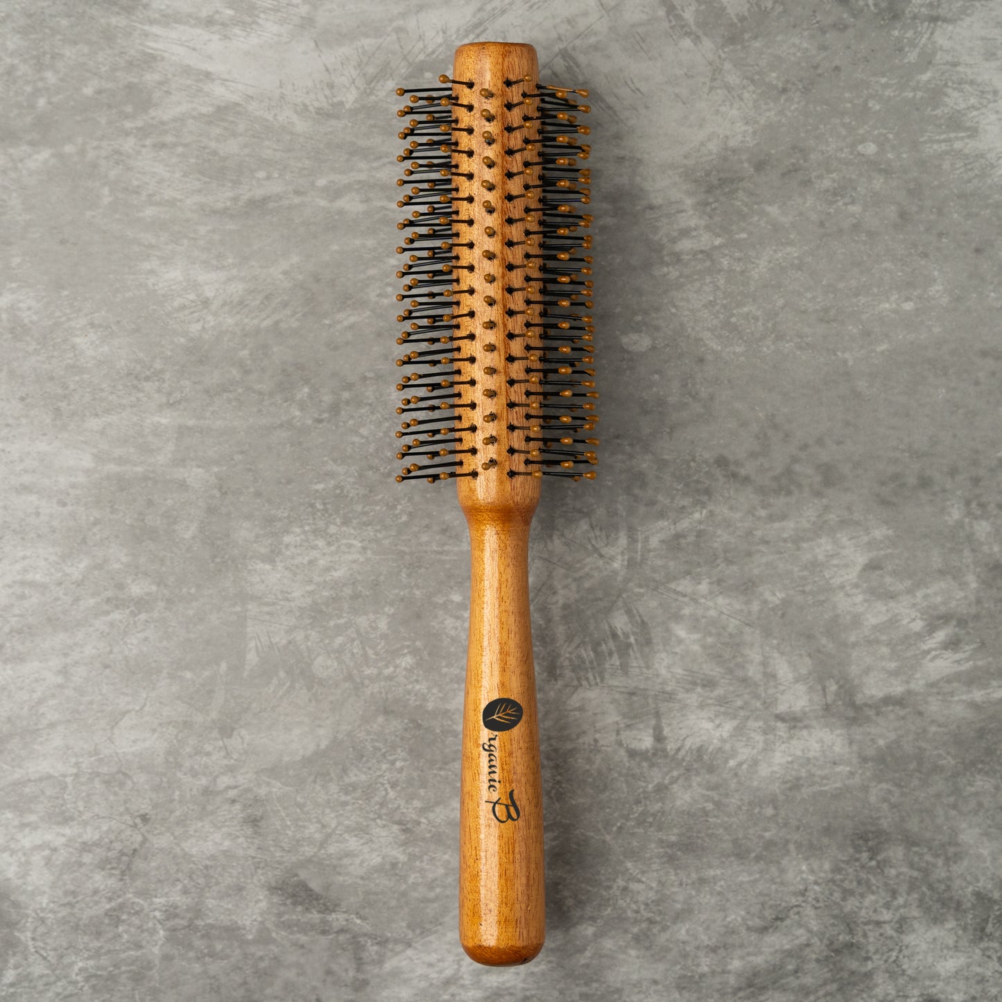 Organic B Wooden Roller Brush with Nylon droplet Bristles 