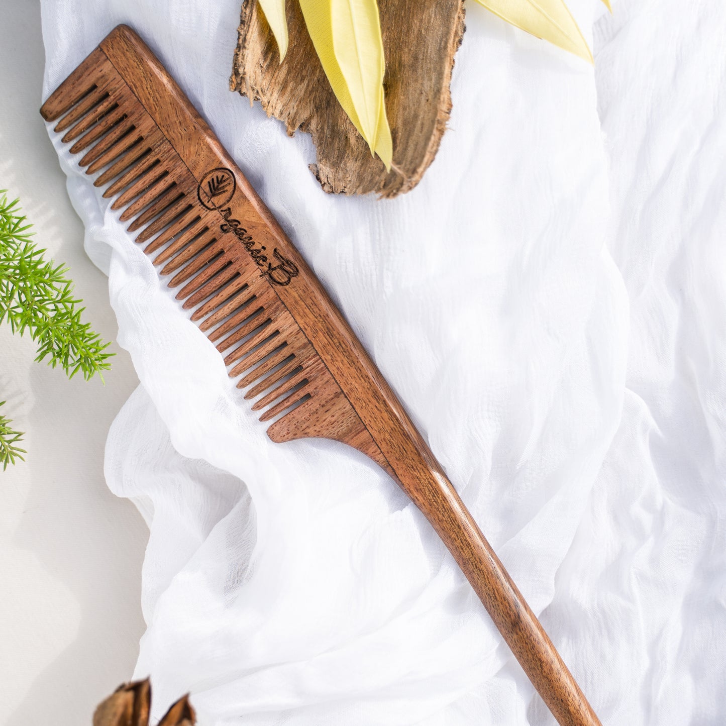 Premium Rosewood/Sheesham Wood Comb with Tail Handle