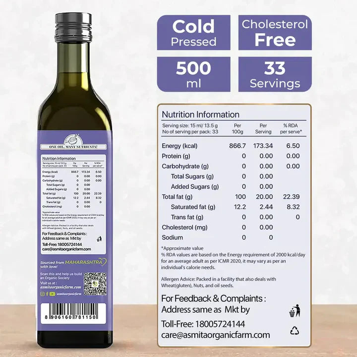Cold Pressed Flaxseed Oil (500 ml)