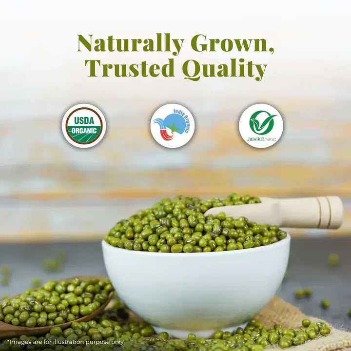 Organic Green Moong Whole (500 Grams)