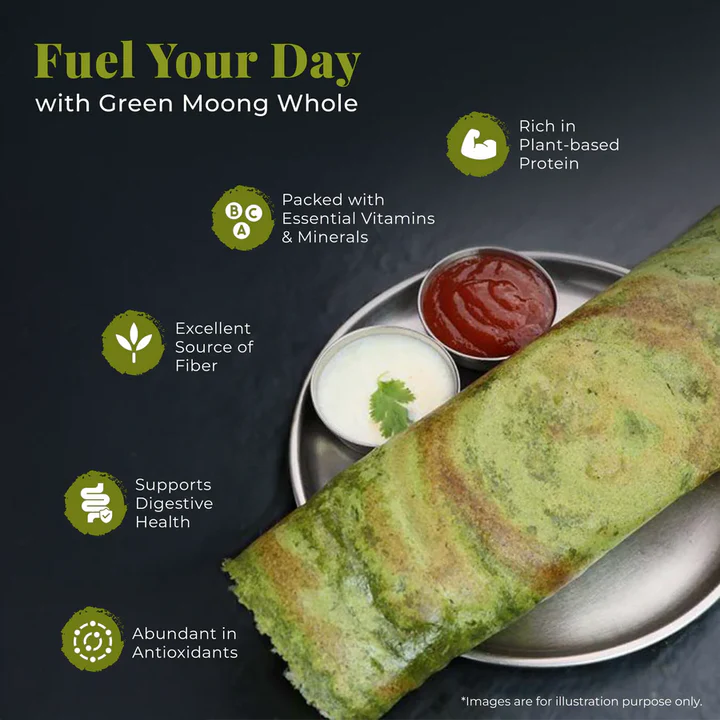 Organic Green Moong Whole (500 Grams)