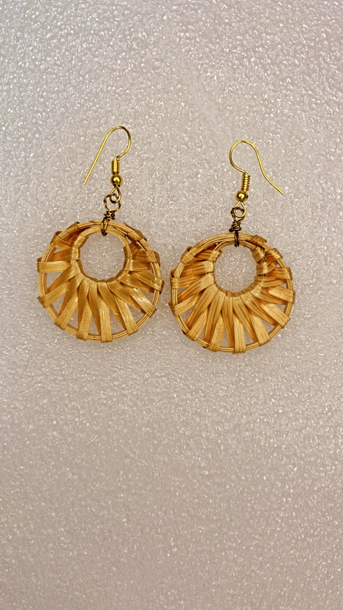 Handcrafted Bamboo Plain Round Weaved Earrings