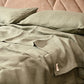 King Size Olive Green Hemp Bedsheet Set - Bugyal