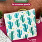Plantable Stationery - Seed Diary, Seed Pens & Pencils in Zipper Pouch (Cactus Print)