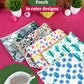 Plantable Stationery - Seed Diary, Seed Pens & Pencils in Zipper Pouch (Flowers Print)