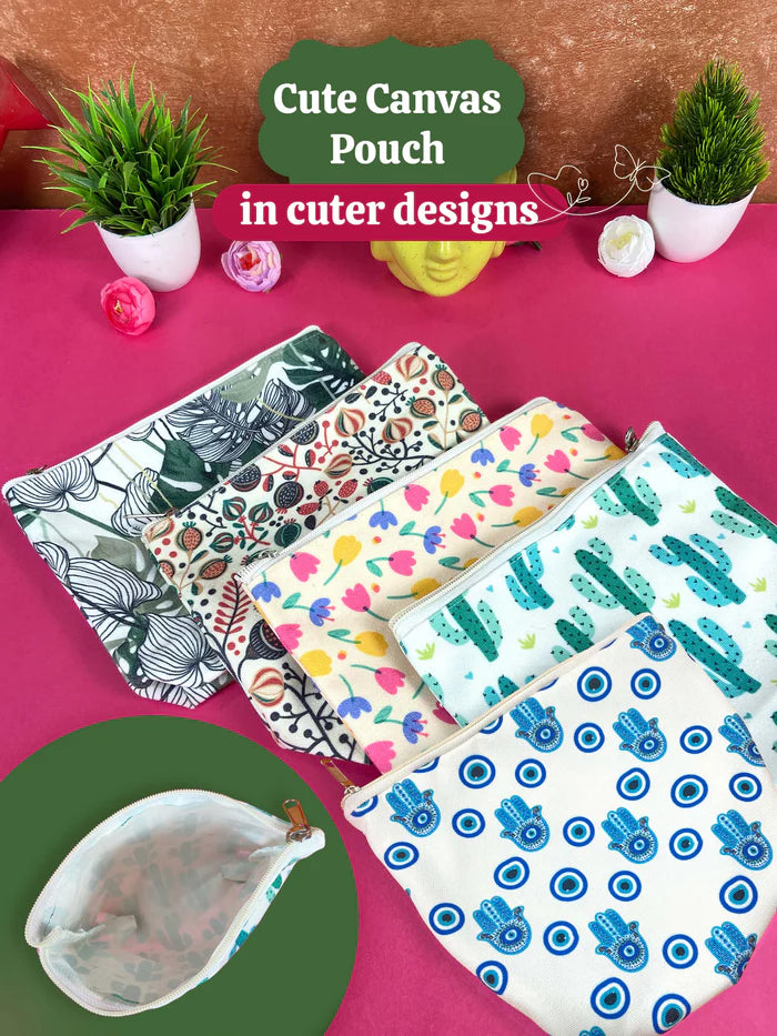 Plantable Stationery - Seed Diary, Seed Pens & Pencils in Zipper Pouch (Flowers Print)