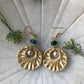 Handcrafted Bamboo Round Weaved Pearl Earrings (Green)