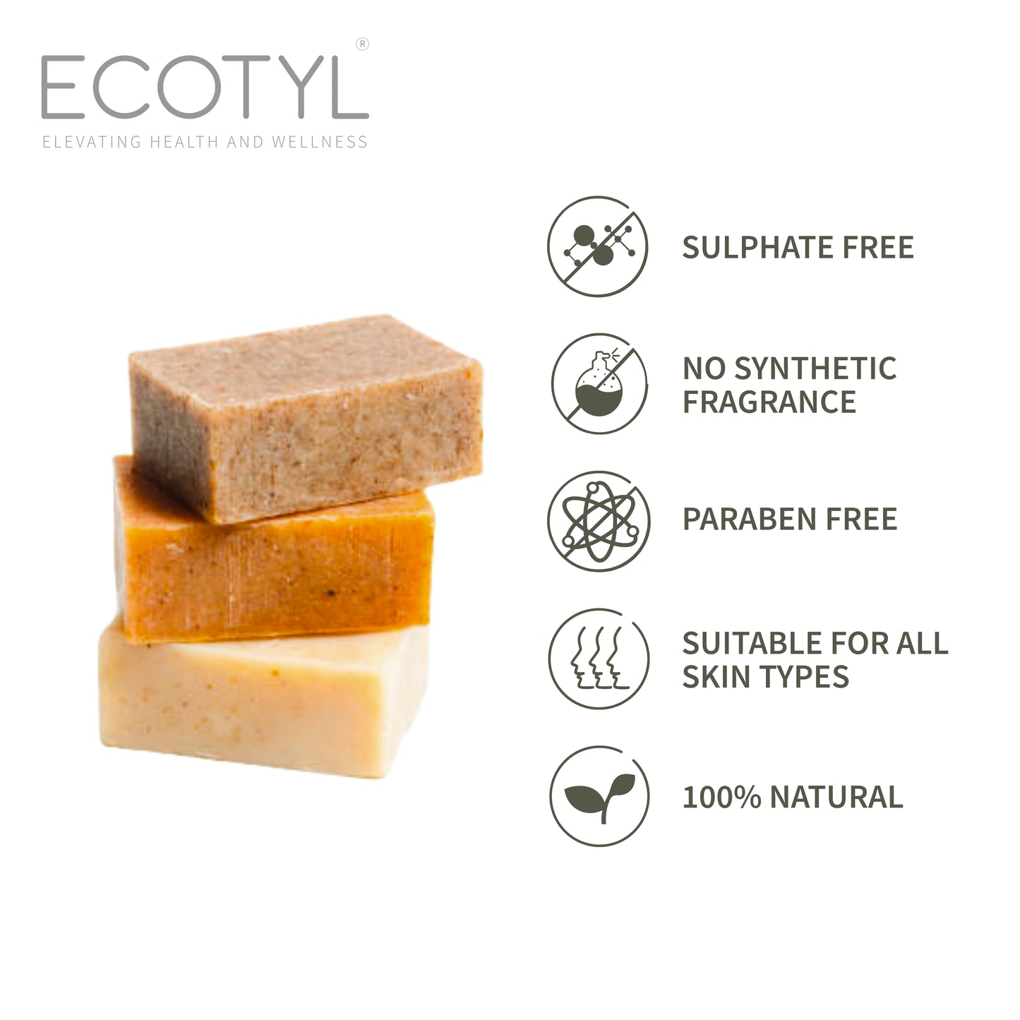 Shea Butter Soaps - Ubtan, Rose & Coffee | 100% Natural | Set of 3