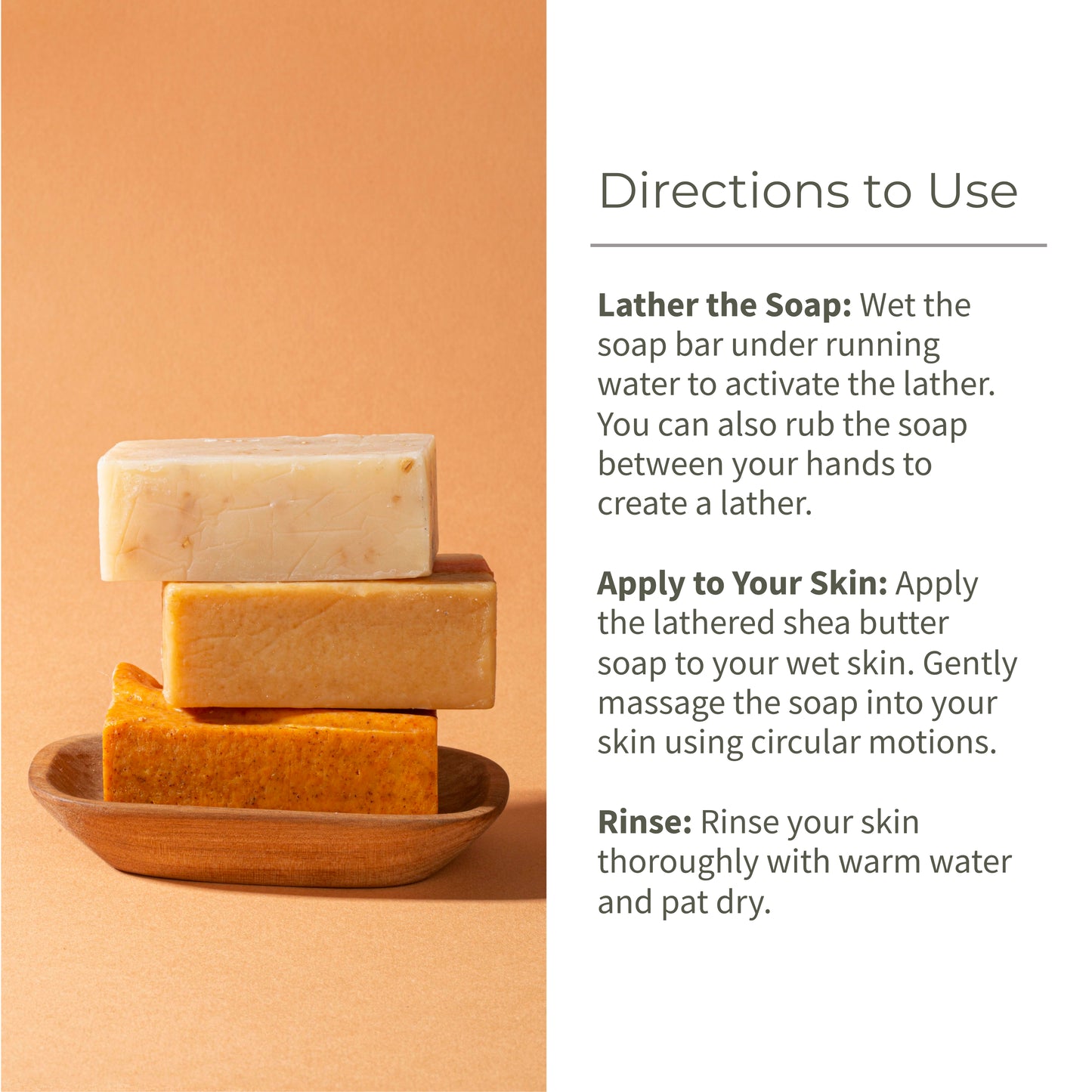 Shea Butter Soaps - Ubtan, Rose & Coffee | 100% Natural | Set of 3