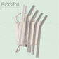 Stainless Steel Straw Bent with Cleaning Brush | Reusable Straws | Set of 4