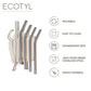 Stainless Steel Straw Bent with Cleaning Brush | Reusable Straws | Set of 4