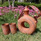 Kutch Painted Pottery Donut Bottle with Strap