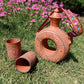 Kutch Painted Pottery Donut Bottle with Strap