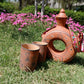 Kutch Painted Pottery Donut Bottle with Strap