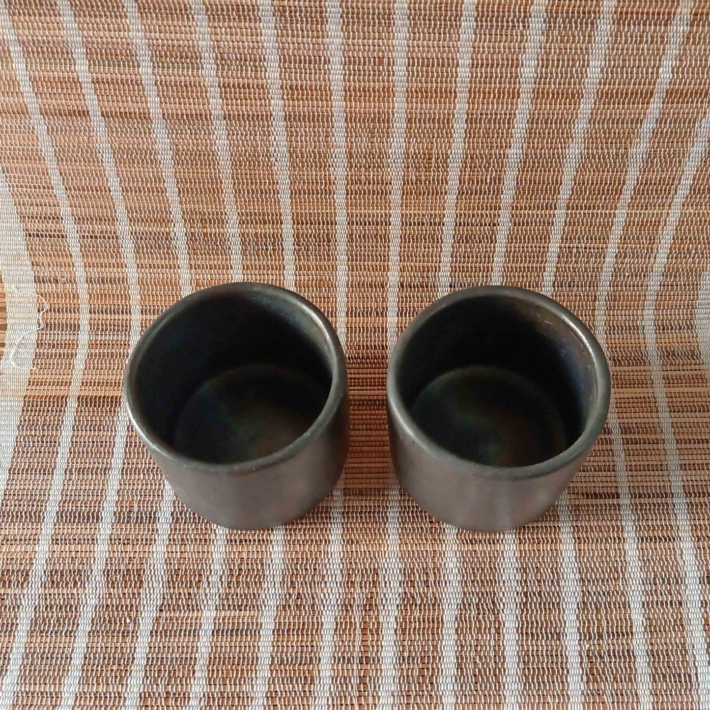 Longpi Black Pottery Jug and Tumblers Set