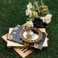 Wooden Engraved Home Decorative Handheld Mirror