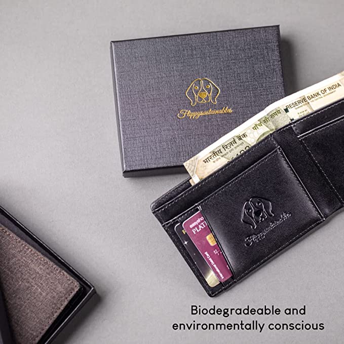 Forest Wallet - Vegan Leather Hemp Black Wallet