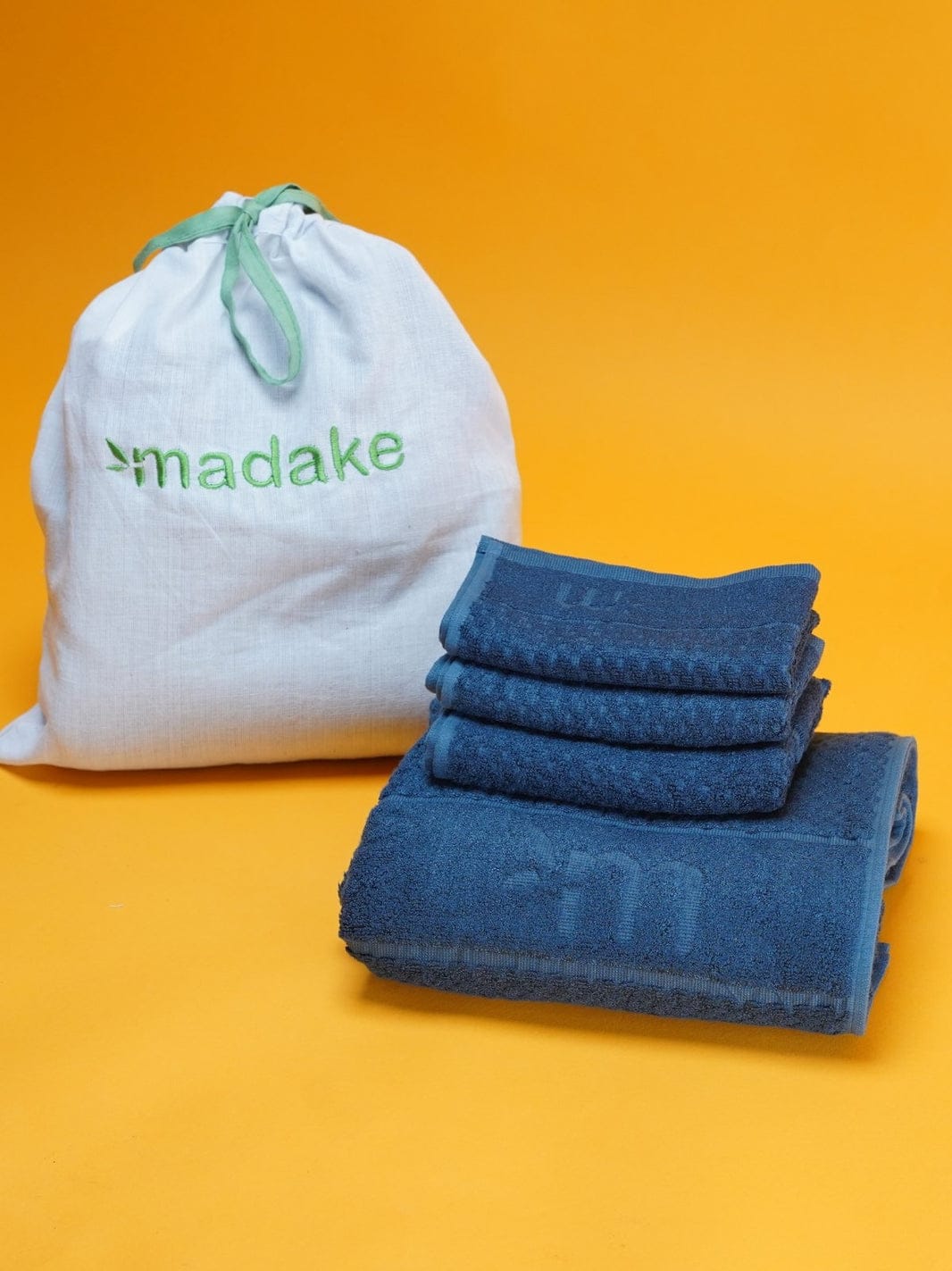 Bamboo Fluffy Bath Set, 1 Bath 560 GSM, 1 Hand and 2 Face Towel Terry 480 GSM - Tru Blue