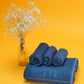 Bamboo Fluffy Bath Set, 1 Bath 560 GSM, 1 Hand and 2 Face Towel Terry 480 GSM - Tru Blue