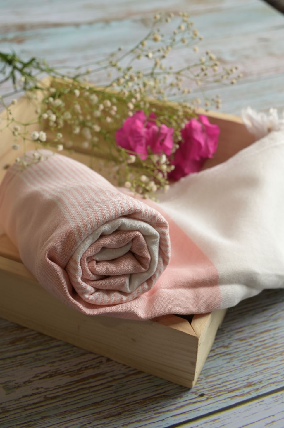 Thin Bamboo Bath Towel - Peach Melba 160*75cm