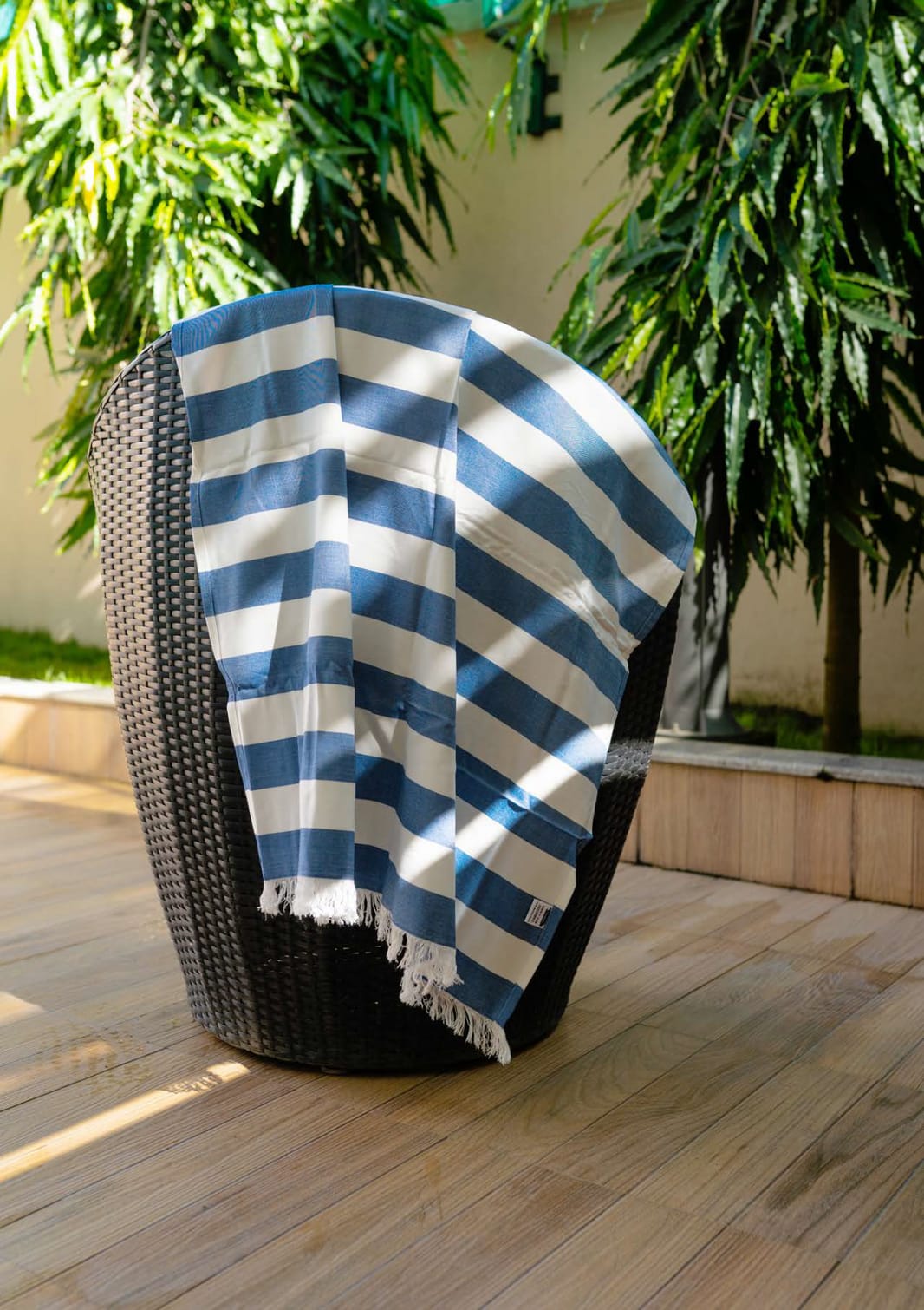 Thin bamboo bath towel- Vacation Blue 160*75cm