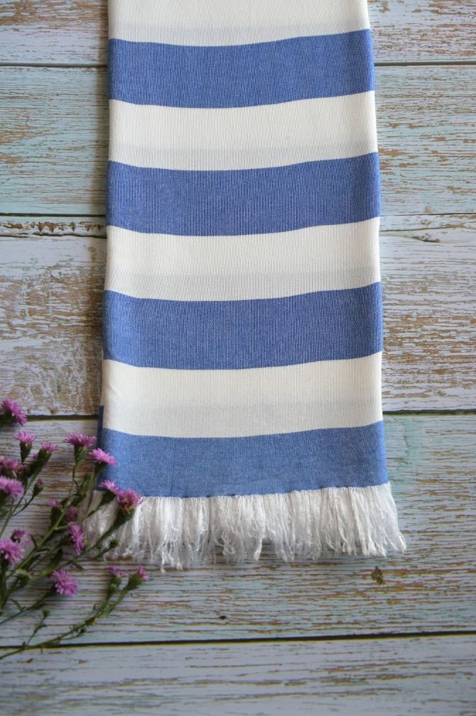 Thin bamboo bath towel- Vacation Blue 160*75cm