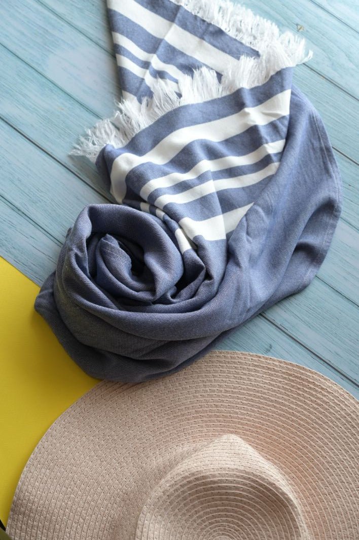 Thin Bamboo Bath Towel - Powder Blue 160*75cm