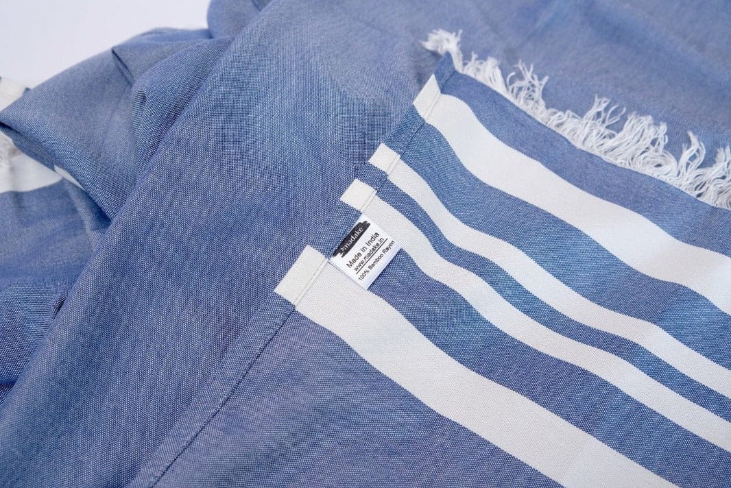 Thin Bamboo Bath Towel - Powder Blue 160*75cm