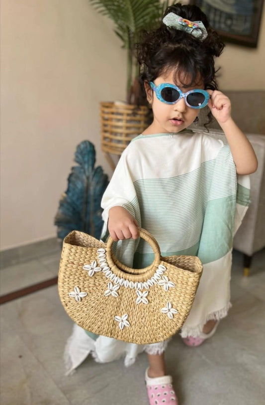 Thin Bamboo Baby Poncho - Malabar Green