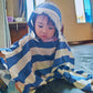 Thin Bamboo Baby Poncho- Vacation Blue