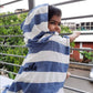 Thin Bamboo Baby Poncho- Vacation Blue