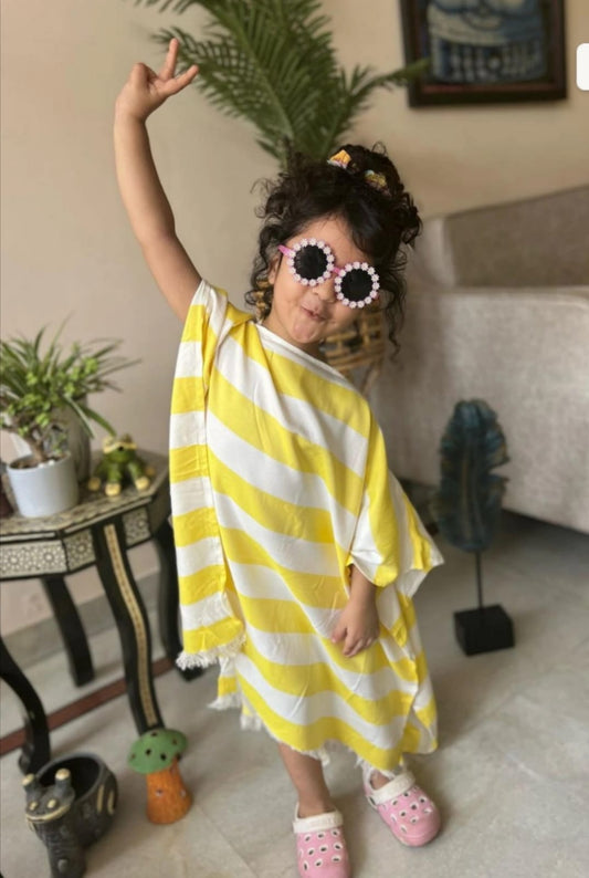 Thin Bamboo Baby Poncho - Yellow Sunshine
