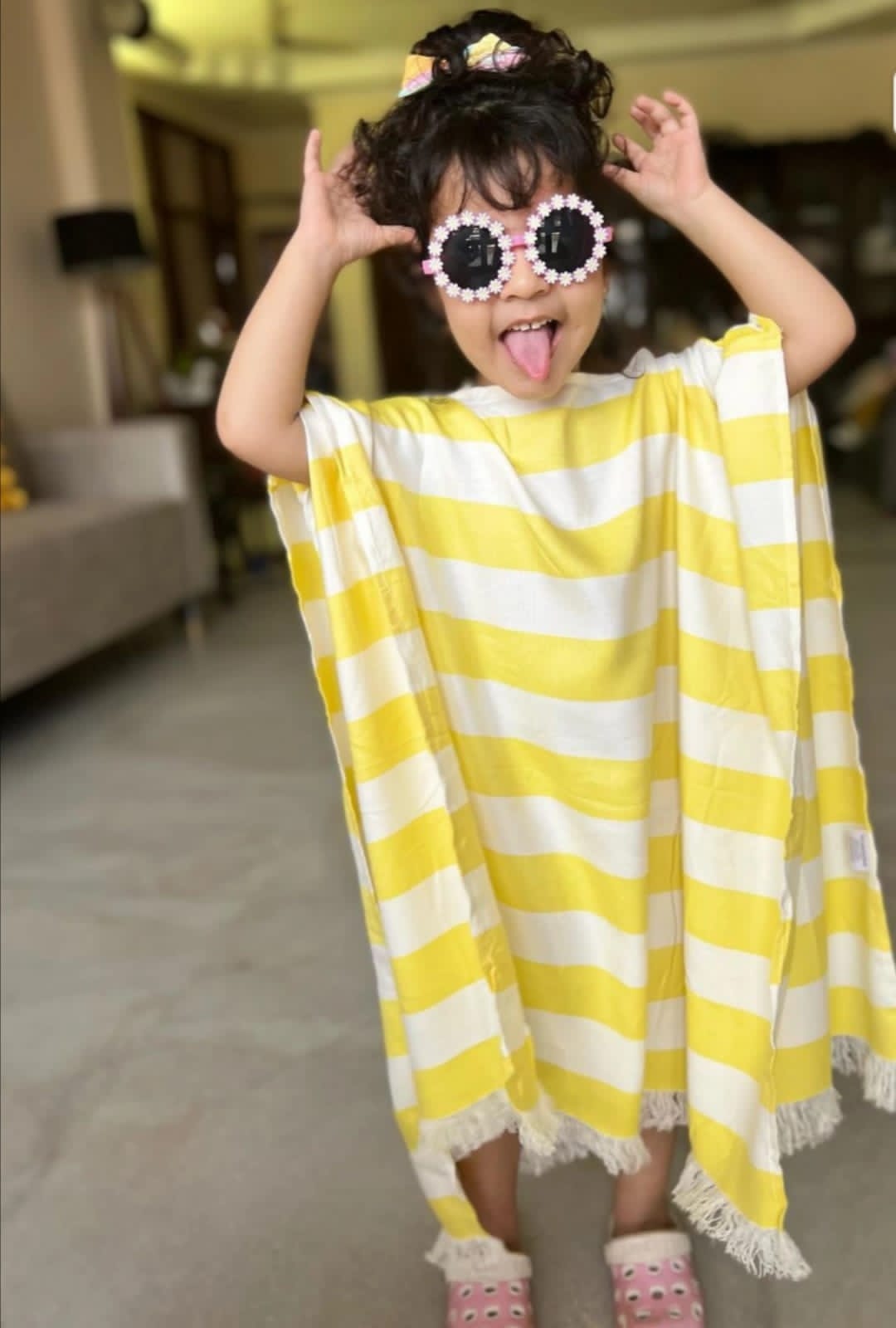 Thin Bamboo Baby Poncho - Yellow Sunshine