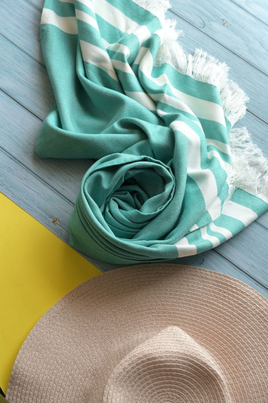 Thin Bamboo Bath Towel - Blissful Cabana 160*90cm