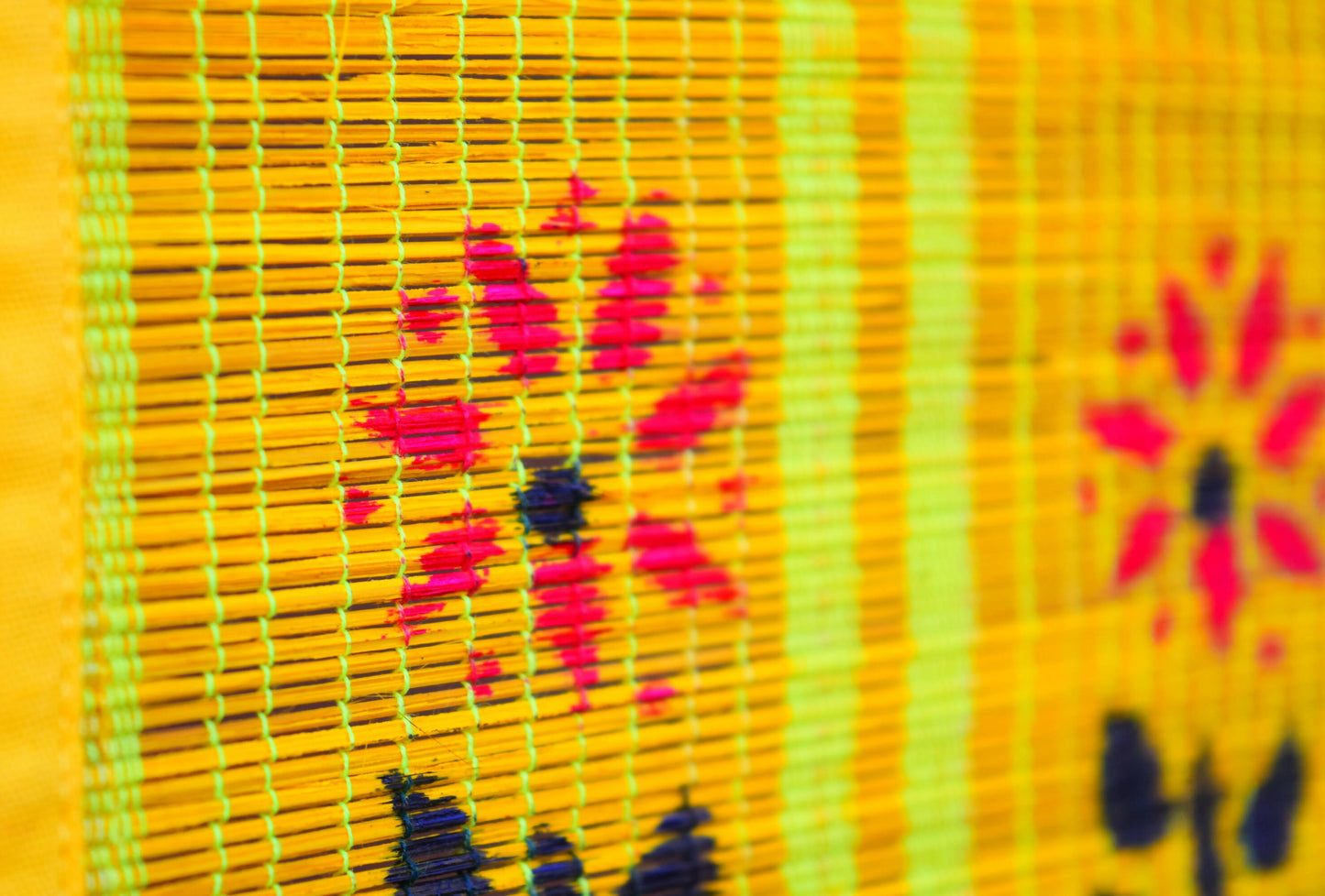 3 PANEL BAMBOO CURTAINS YELLOW