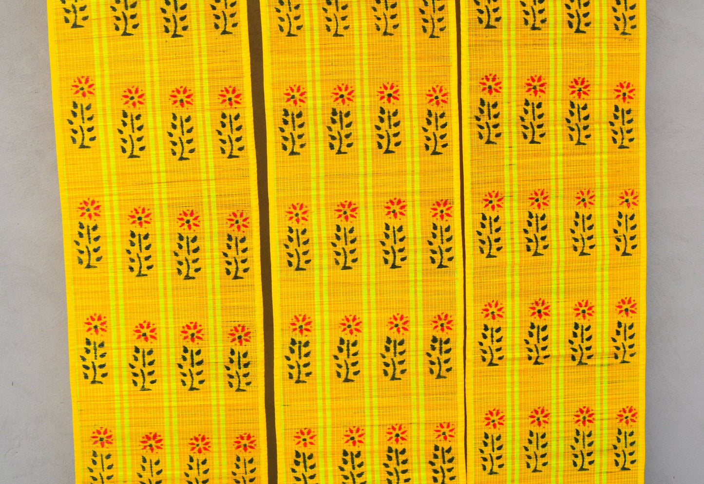 3 PANEL BAMBOO CURTAINS YELLOW