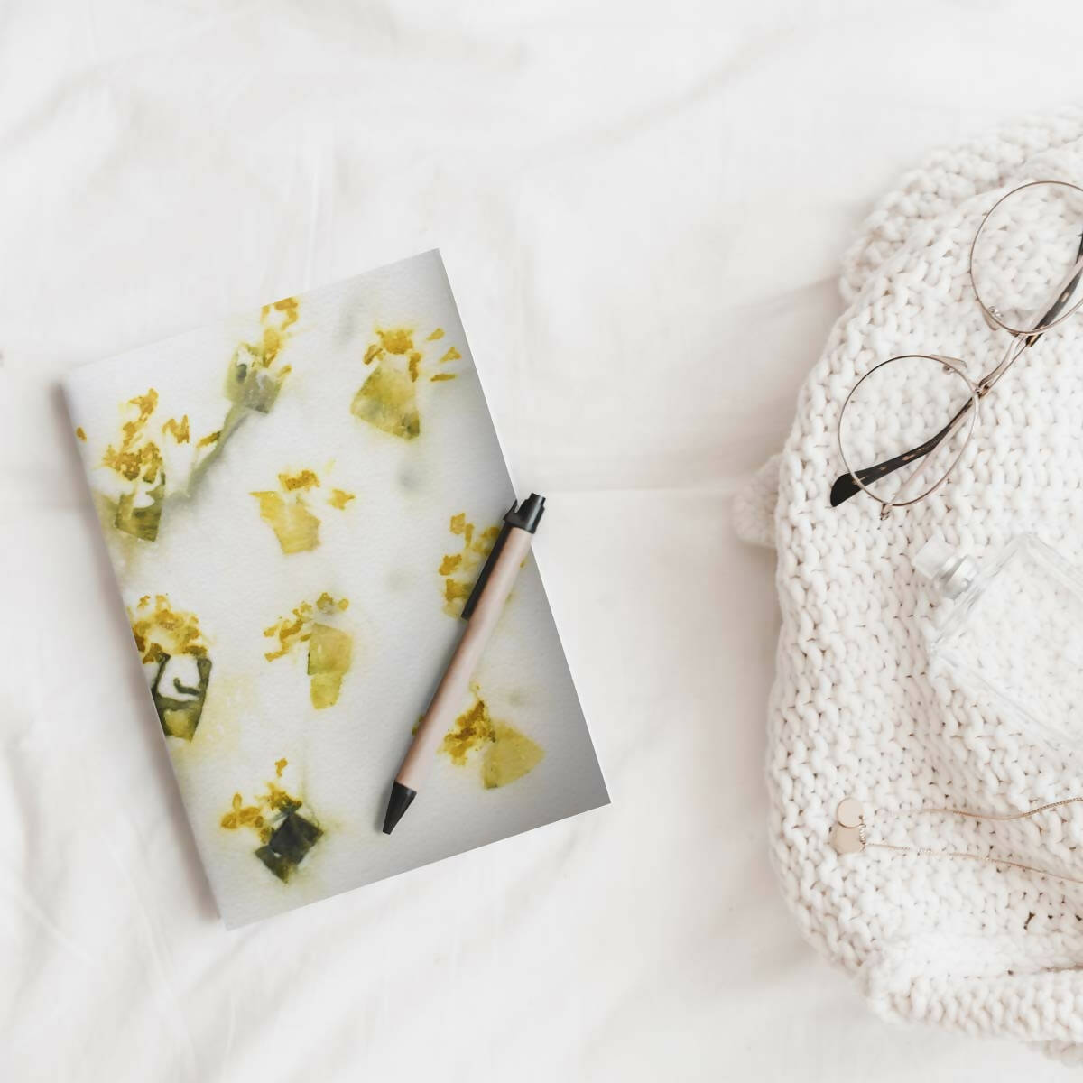 Eco-printed Handmade Journal - Marigold Print
