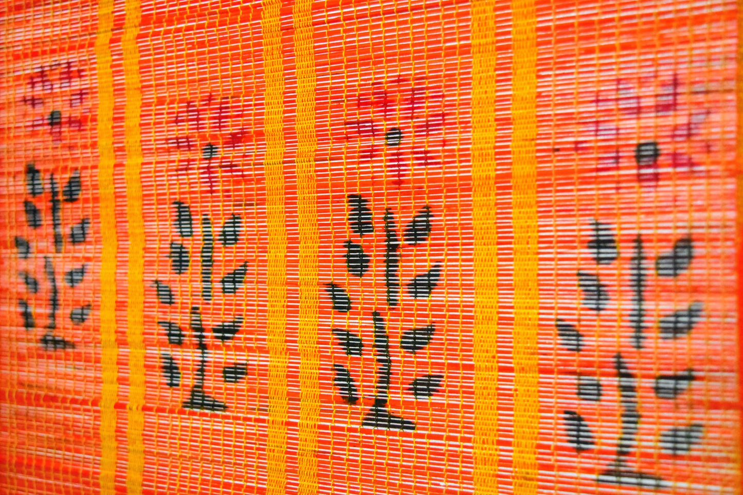 3 PANEL BAMBOO CURTAINS ORANGE