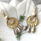 Bamboo Round Sea Shell Earrings